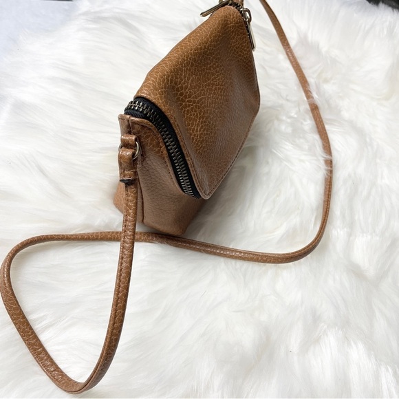 ✨ H&M Mini Grained Faux Leather Tawny Brown Cross Body Shoulder Bag - Picture 3 of 6
